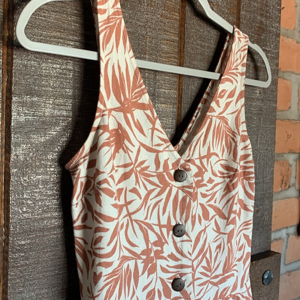Monteau Los Angeles womens jumpsuit sleeveless size XS pockets boho linen blend - Picture 4 of 11